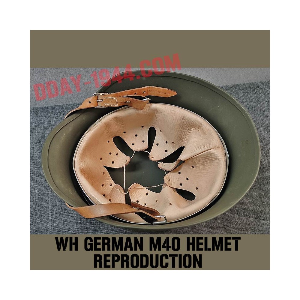 Reproduction casque allemand M35 Emmaüs Etikette